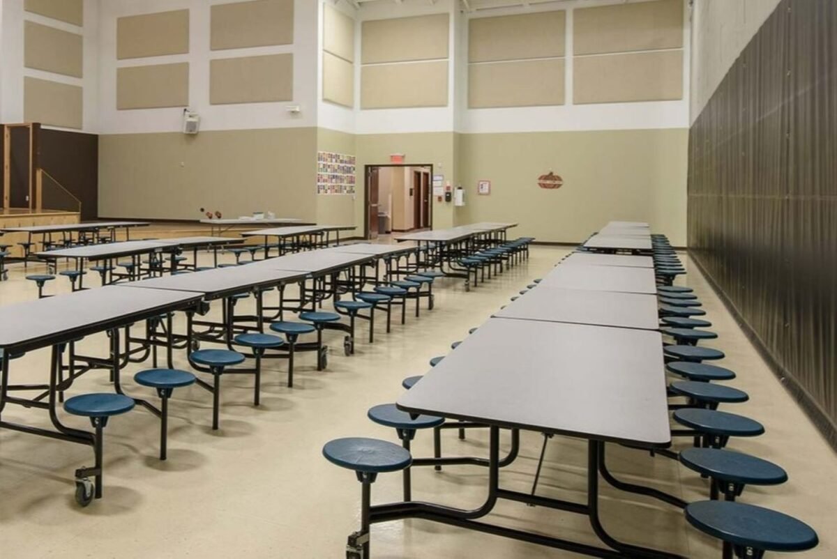 Small School Building Case Study showing a Cafeteria/Gymnasium