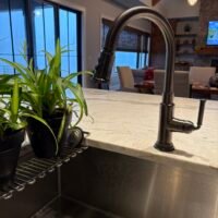 restaurant style sink with long faucet