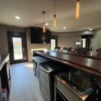 bar style kitchen area