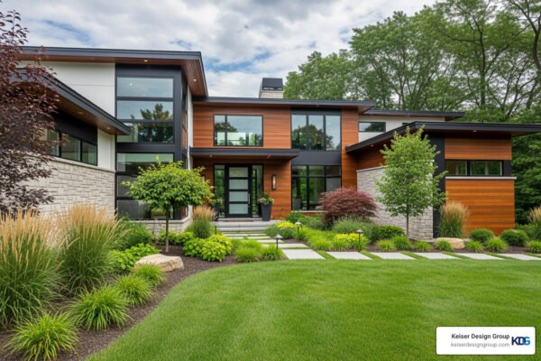modern custom home exterior in Ohio - residential design services