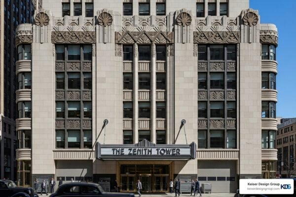 Art Deco and Streamline Moderne architectural facade - art deco and streamline moderne