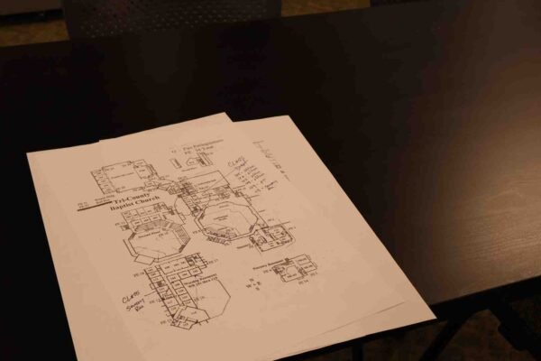 Architectural blueprint for a modern sanctuary and fellowship hall - Church Building Design