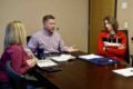 commercial building architects meeting with property owner